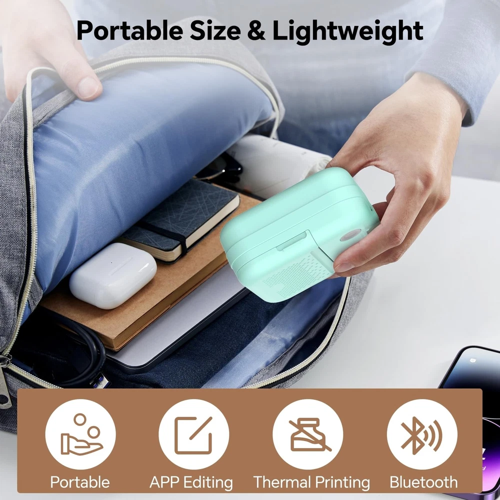 Bluetooth Thermal Label Maker Machine with Tape for Home Office Organization