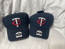 Men  s Adjustable MN Twins Baseball Cap Pair Qty2