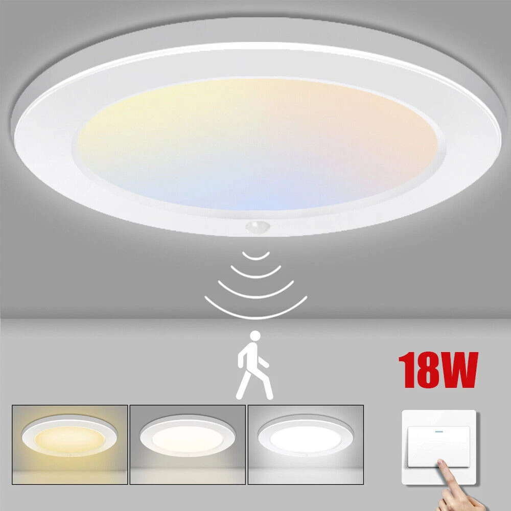 12W LED Ceiling Lights PIR Sensor Motion Downlights Outdoor Security Flood Light