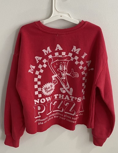 Girls' MAMA MIA!-Cropped Crewneck Sweatshirt - Art Class - Red M(8) - Picture 3 of 4