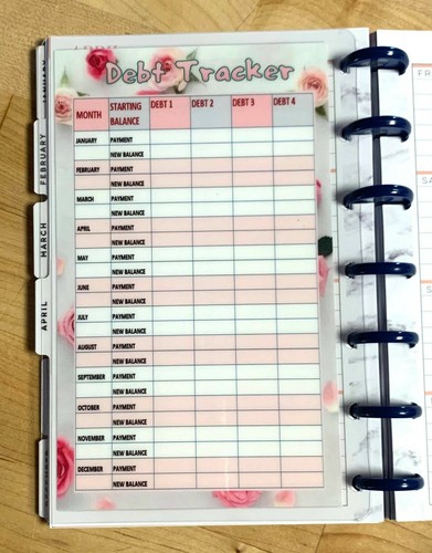 Bills to Pay & Debt Tracker Dashboard Insert 4 use with the MINI Happy Planner~ - Picture 2 of 3