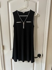 Anne Klein Women’s Size 4 Black Sleeveless Shift Dress Career BIN F