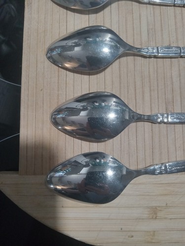 Oneida Community MADRID No Black Stainless 6 TeaSpoons See Pictures - Picture 11 of 23