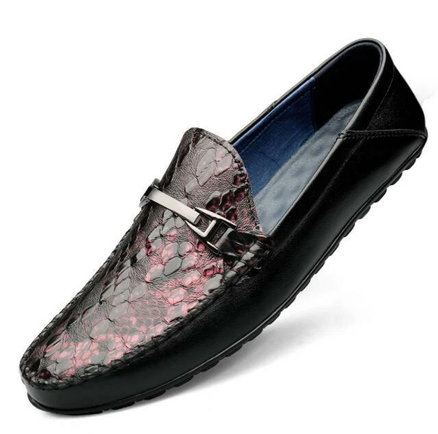 Men s Flat Moccasin Slip On Stitching Pattern Comfy Fashion New