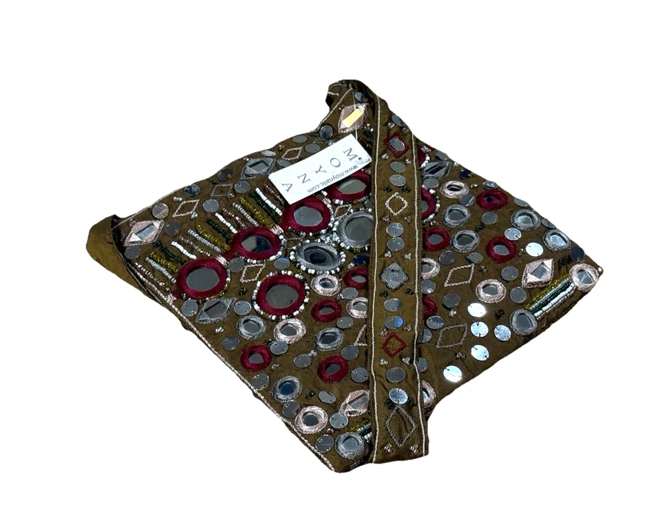 Moyna новый запас 1990-х зеркальный и бисером сумка через плечо с Ярлыками богемное сумочка редкая - Изображение 2 из 4