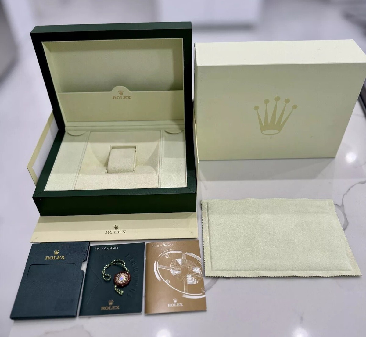 Authentic ROLEX Gold Day Date 118348 Masterpiece 18948 Watch Box