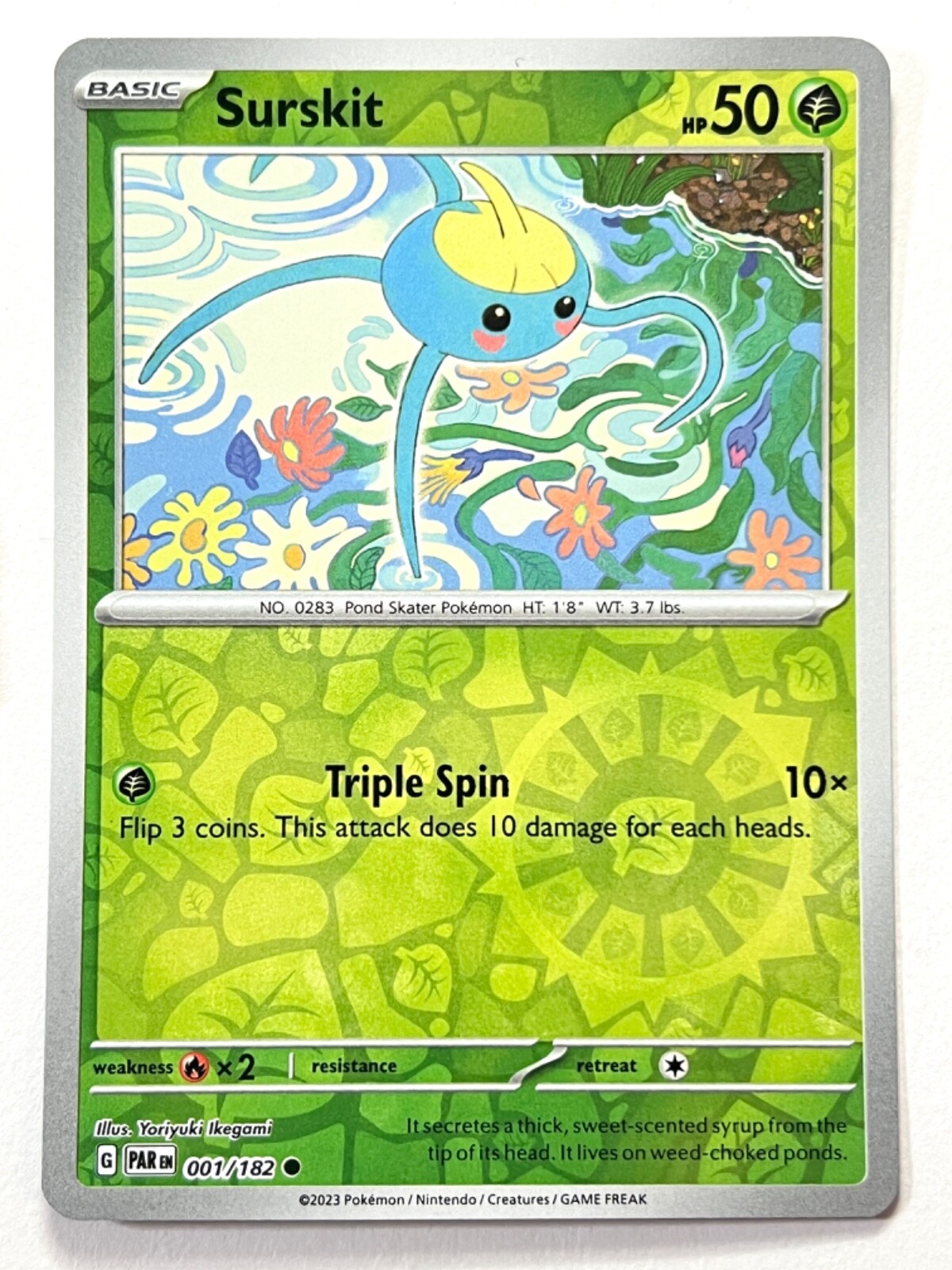 Surskit 001/182 Reverse Holo Common Paradox Rift Pokemon Pack Fresh Near Mint NM