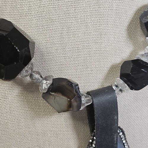 RARE Vintage 17" FIOCCHI Italy Agate Gemstone Crystal Chunky Statement Necklace - Picture 9 of 16