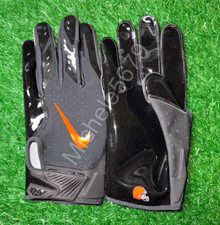 Nike NFL OBJ Browns PE Vapor Jet 6.0 Football Gloves Black Orange Size 2XL New