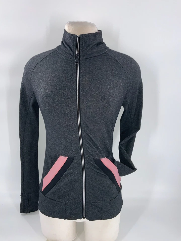 Chaqueta de Correr Prana Yoga S Mujer Gris Nylon Poli Agujeros para Pulgar YGI F2-410 Foto 2 de 4