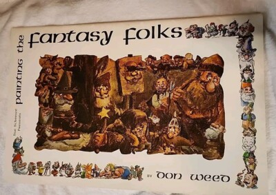 Vintage 80s Painting the Fantasy Folks Art by Don Weed 17'' Trace And Color Guide