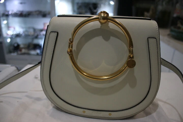 CHLOE Nile Small Bracelet Top Handle Bag Suede Calfskin Leather