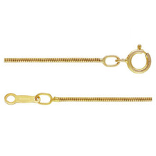 14K Gold Filled Snake Chain Necklace 1mm w/ Spring Ring Clasp 16 18 20 Inches