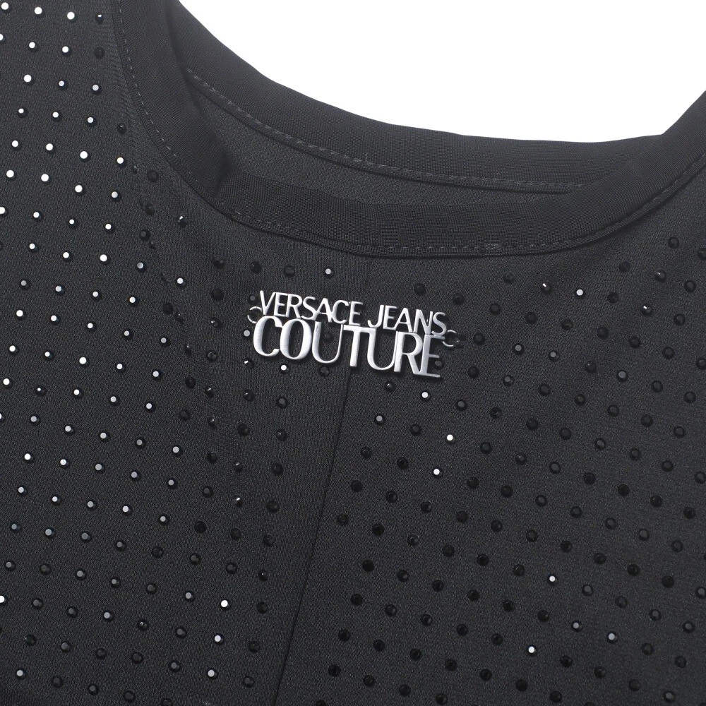 Versace Jeans pezzo unico taglia 40 smanicato punto gioiello con logo tessuto marcato...