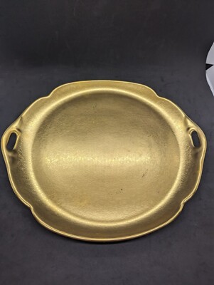 Pickard 24k Brushed Gold Platter w/ Handles 10.5'' 1977 Collection 