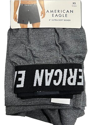 NWT AMERICAN EAGLE Ultra Soft Boxer 4'' Inseam Sz XS-S-XL-XXL Gray #6