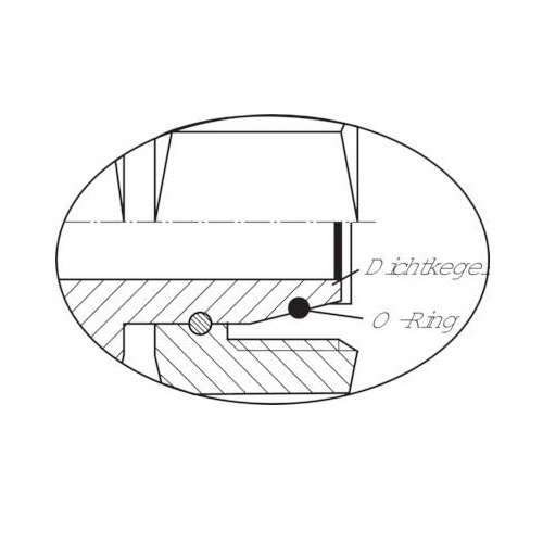 Gerade Schneidringverschraubung mit Dichtkegel und O-Ring, Stahl verz., metrisch - Afbeelding 2 van 2
