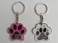 Lot 2 Pcs Dogs  Cats Lover Keychain Gift Adults Kids Presents Key Holder Ring