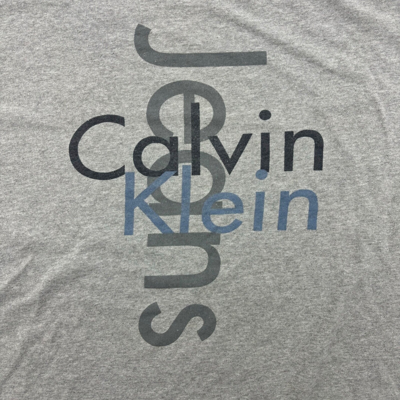Vintage Calvin Klein Jeans Shirt Adult Medium Gray Spell Out Logo Classic thumbnail 2