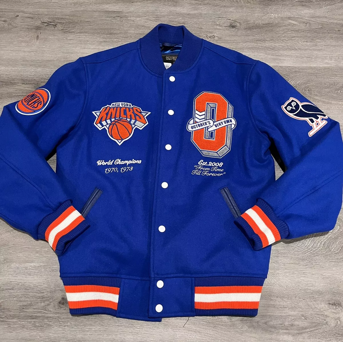OVO X NBA New York Knicks Varsity Jacket Medium Brand New October’s Very Own