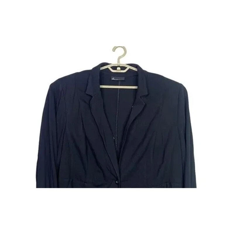 Lane Bryant Soft Career Blazer Jacket Button Closure 3 Button Cuffs XXL Black - Image 2 of 4