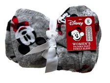 Disney Mickey Mouse Gray Fleece Pajama Bottoms w/elastic waist~Women's S~NEW/NWT