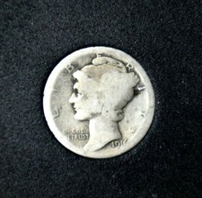 1917-S Mercury Dime 90% Silver VF Very Fine Combined Shipping !