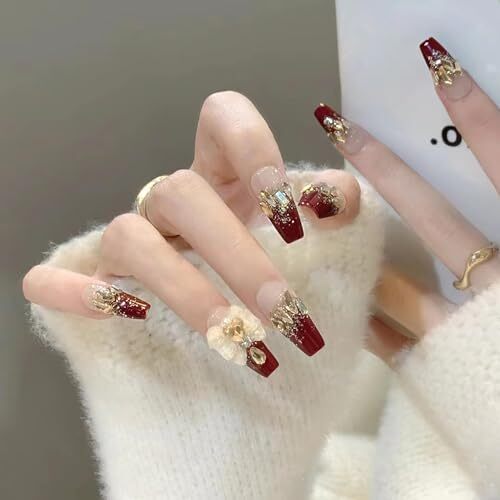 acrylic nails to go with red dress Prom Nails For Red Dress