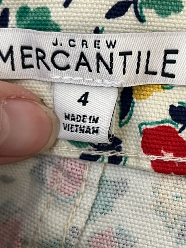 J. Crew Mercantile Cream Floral Button Front Denim Mini Skirt Womens Size 4. Z - Picture 6 of 7