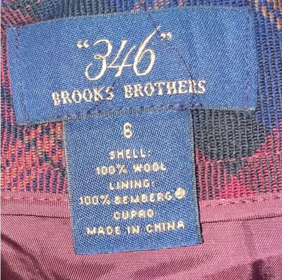 Falda a Cuadros Brooks Brothers 346 Roja 100% Lana - Para Mujer Talla 6 Foto 3 de 4