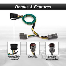 For Ford F150 F250 1987-90 91 92 93 94 95 96 4-way Flat Trailer Wiring Harness