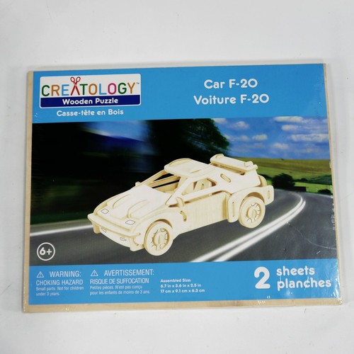 Creatology Wooden Puzzle Car F-20 2 Sheets Ages 6+ New Sealed