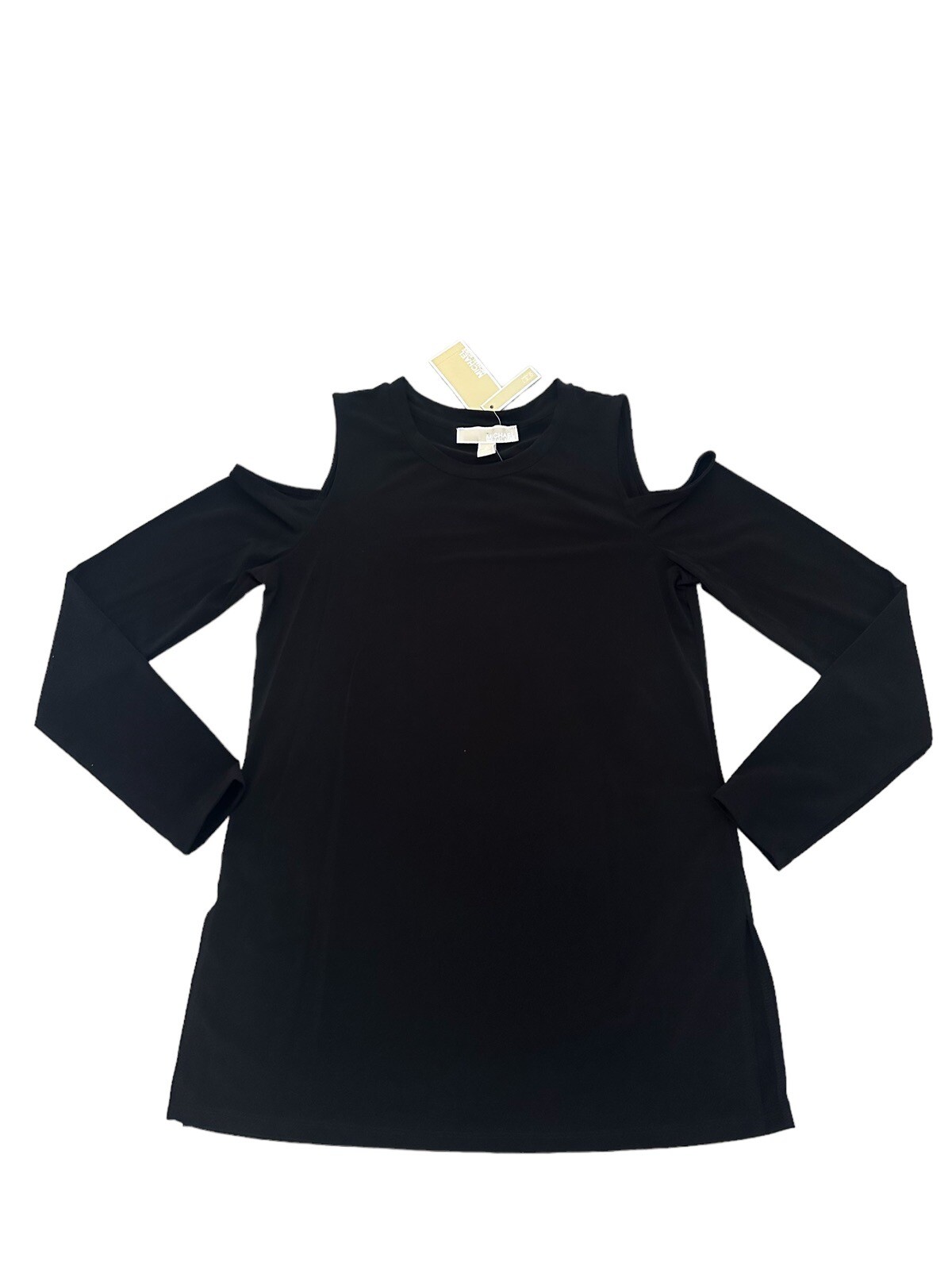 NWT$68 Michael Kors Женский с вырезом на плече и длинным рукавом, черный, размер M