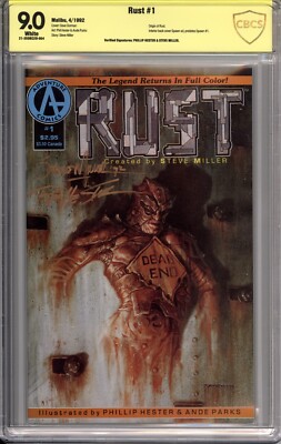 Rust #1 CBCS 9.0 SS Signed by Phillip Hester & Steve Miller - Spawn Ad - NOT CGC