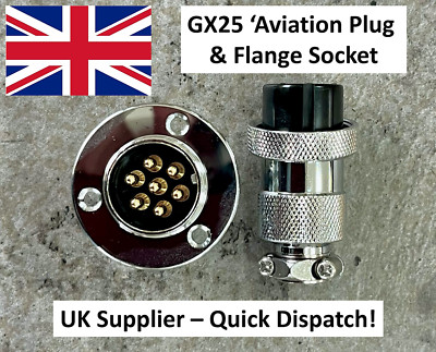 GX25 Luftfahrtstecker, 7-polig, Stecker & Flansch Panelmontage Flanschbuchse