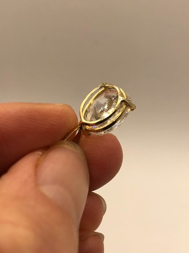 14K Gold & CZ Set Earrings & Pendant Clear DQ CZ Mexico 14ct 3.44g QVC - Picture 15 of 24