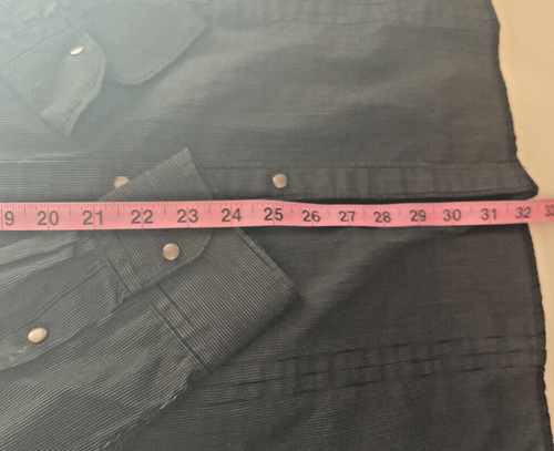 COASTAL Black thin pinstripe LS snap men shirt size XL accent top stitch - Picture 13 of 19