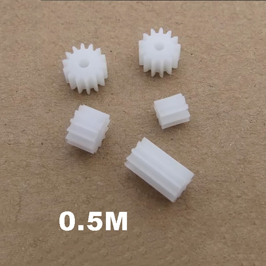 Pignone motore in plastica, pignone ingranaggio, mandrino ingranaggio, modulo 0,5 7-18 denti foto 3