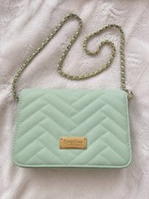 bebe Los Angeles Mint Green Quilted Chain Str...