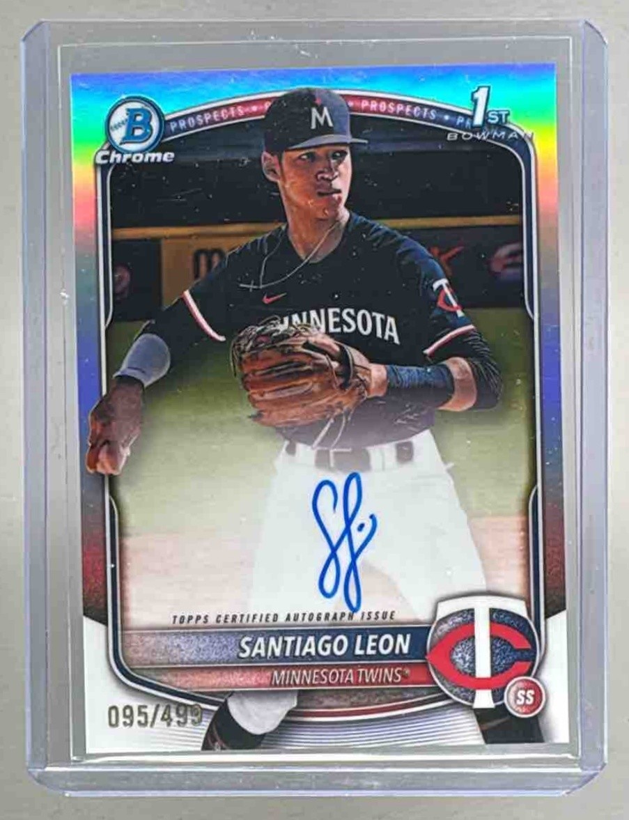 Santiago Leon 2025 Bowman Chrome #CPA-SL Refractor Auto 1st RC RC /499