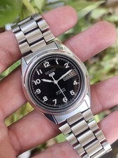 RARE Vintage Seiko 5 Automatic Black Military Field Dial 7009-3181 Mens Watch