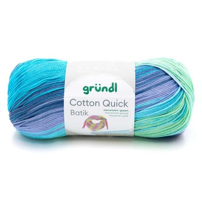 Gründl Wolle Cotton Quick Batik 100 g hellblau-violett-apfelgrün  Wolle