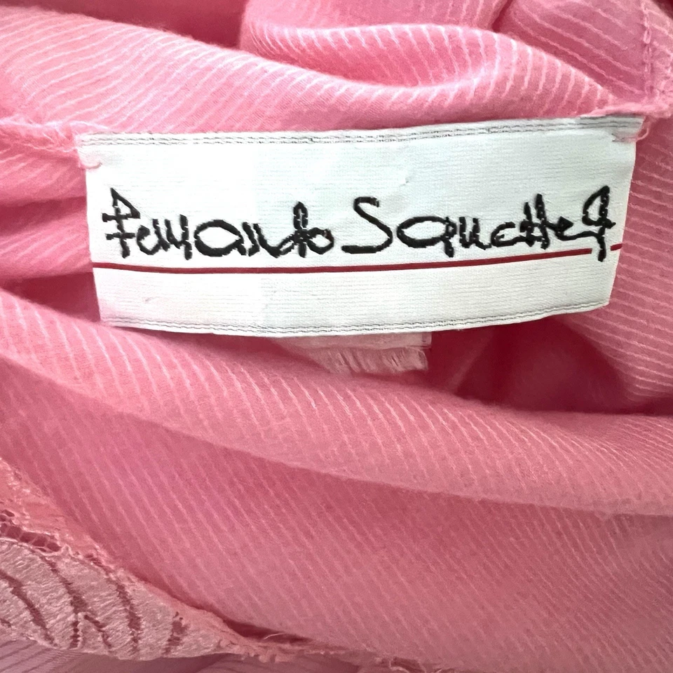 Camisón Vestido Sin Mangas Vintage Años 90 Fernando Squette Sánchez Rosa Sedoso Y2K Pequeño Foto 4 de 4