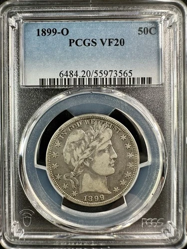 1899 O Barber Half Dollar - PCGS VF20 - Handsome Mid-Grade Coin, Better Date