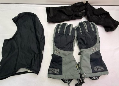 Lot Of3 Outdoor Research Men's S Arete GORE-TEX Gloves + Fleece Liner + Balacav