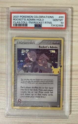 2021 POKEMON CELEBRATIONS CLASSIC COLLECTION #86 ROCKET'S ADMIN-HOLO PSA 10
