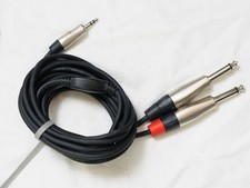 Hosa Rean Pro HMP-010Y Breakout Cable 3.5mm TRS Male to Dual 1/4" TS Male