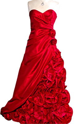 Preown-Jump Apparel Classic Decadence S'Heart Bodice Prom Gown(Red) - Sz 9/10