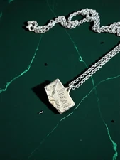 Double Sided Beatles Silver Necklace,Unisex Beatles Gift,Silver Abbey Road Penda