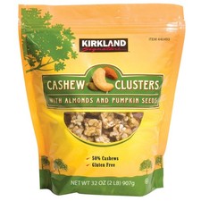 Kirkland Signature Cashew Clusters, 2 Pounds 13.50 per gallon